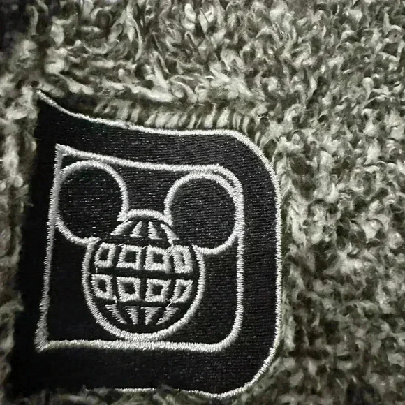 Disney World Plush Fleece Full Zip Jacket Olive Green & White Women's Size XL - Picture 2 of 7